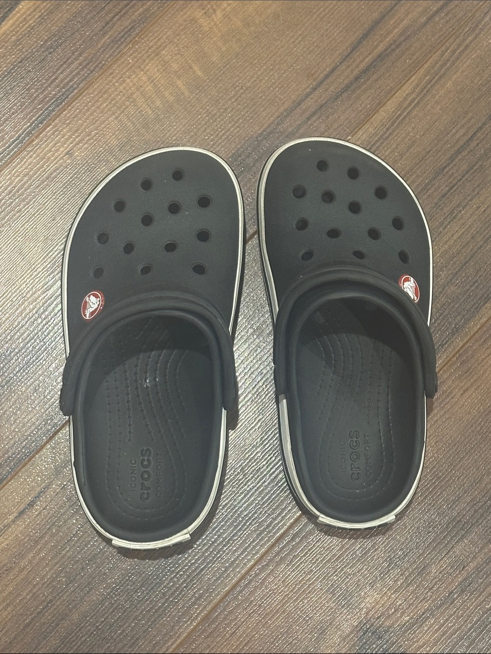 CROCS Kids Black Clog with White Trim
